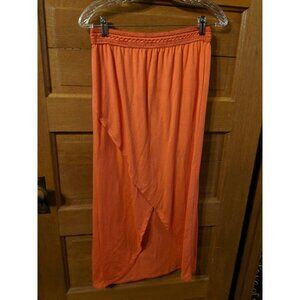 Cato Girls XL 16 Orange Maxi Skirt Modest Asymmetrical  HILO